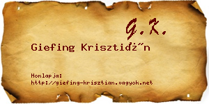 Giefing Krisztián névjegykártya